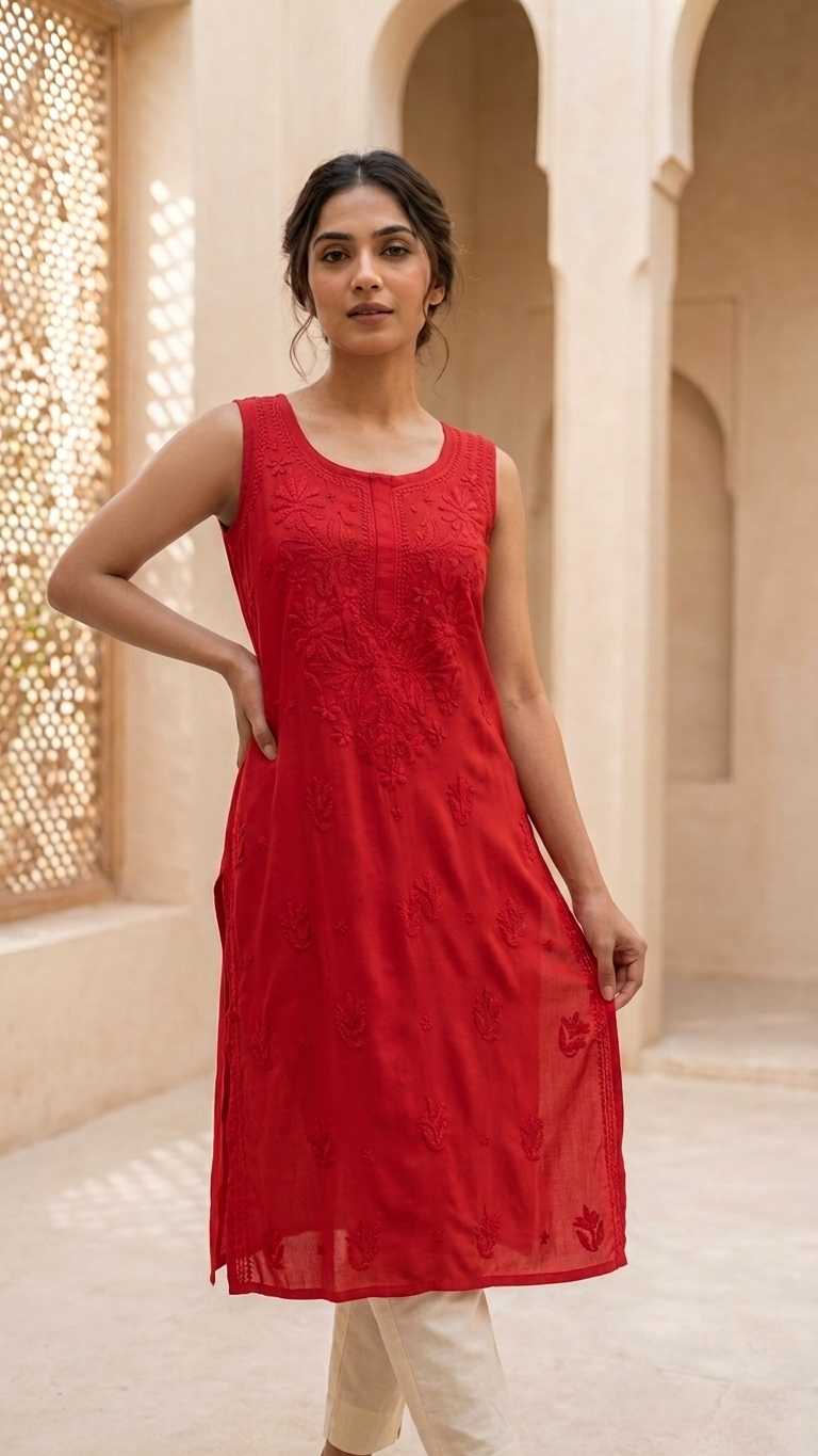 Viscose Sleeveless Kurti